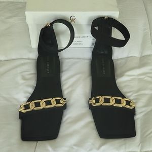 Brand New Good American Square Toe sandals Size 10
